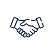Handshake icon representing partnership