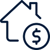 House icon with dollar sign representing property value